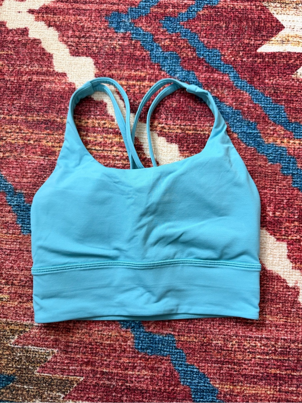 lululemon athletica Turquoise Light-Blue Sports Bra with Crossback Straps